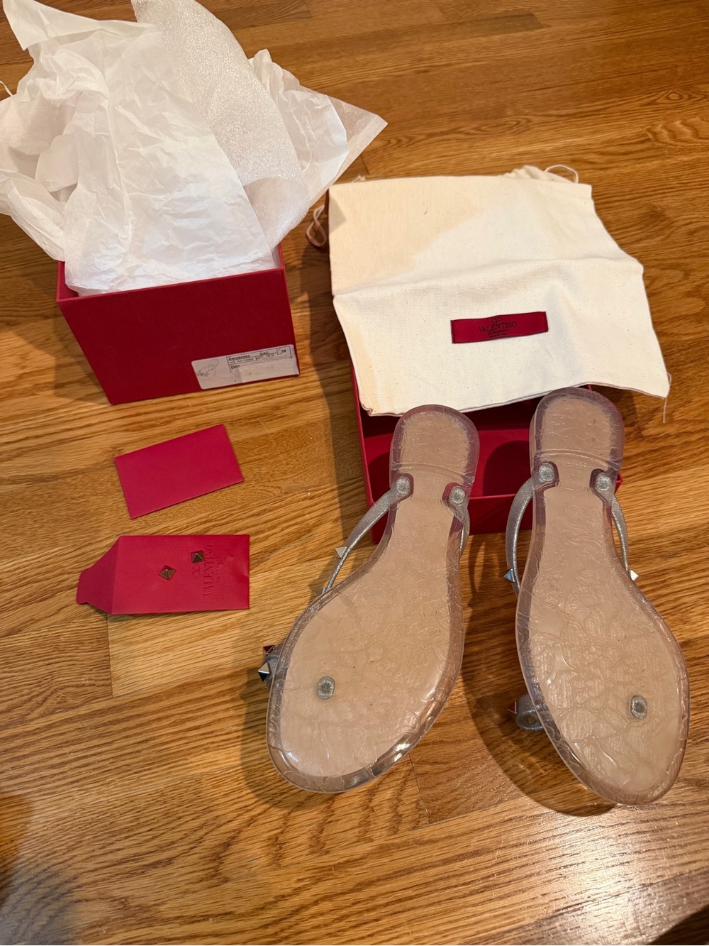 Valentino Silver PVC Sandals- gently worn - Picture 3 of 6